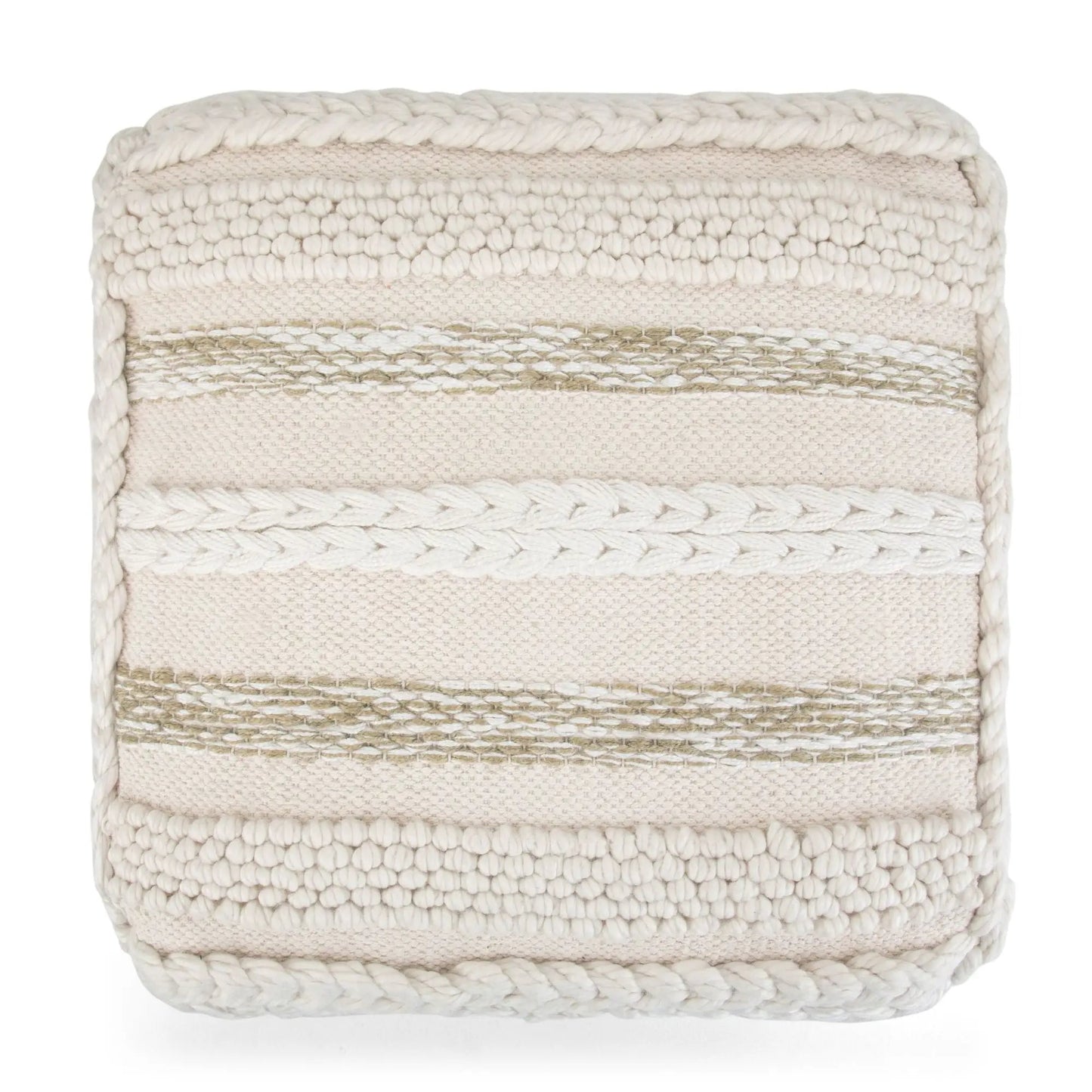 Sommer Handcrafted Square Pouf for Living Room