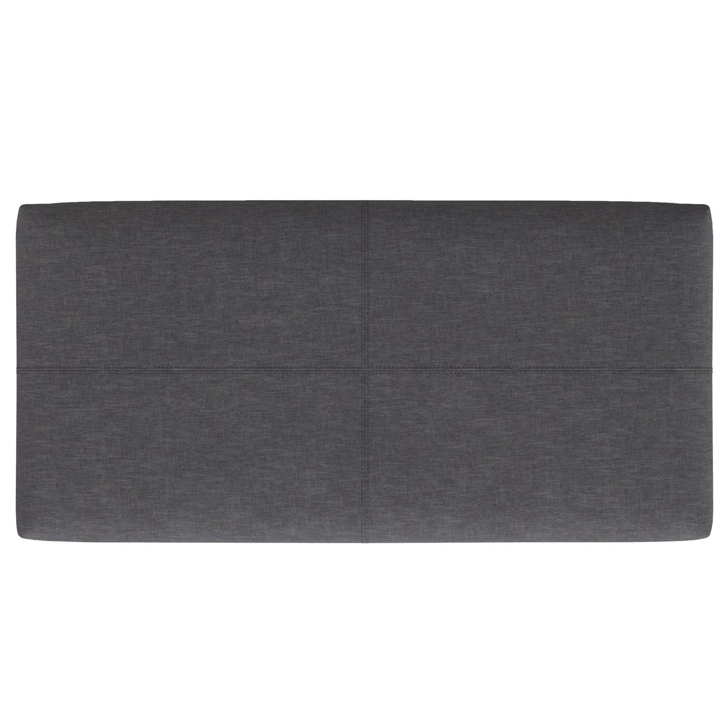 Gabbie coffee table upholstered storage ottoman in dark gray fabric with center seam on Tampa Home & Garden Store