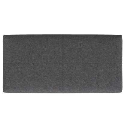 Gabbie coffee table upholstered storage ottoman in dark gray fabric with center seam on Tampa Home & Garden Store