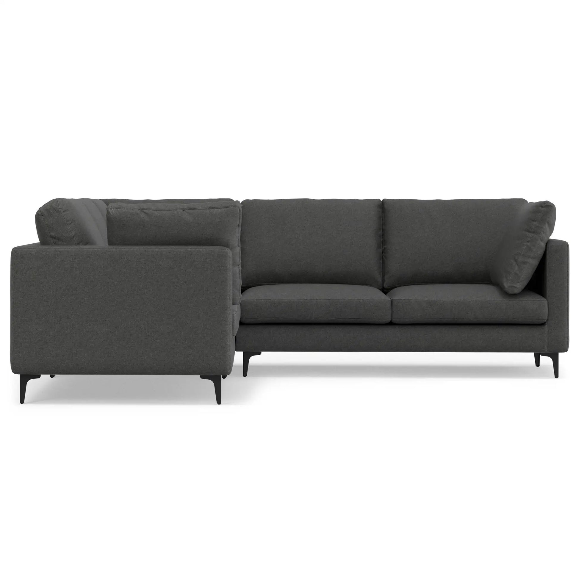 Ava midcentury corner sectional sofa charcoal gray fabric Unique Piece Furniture stationary on Tampa Home & Garden Store