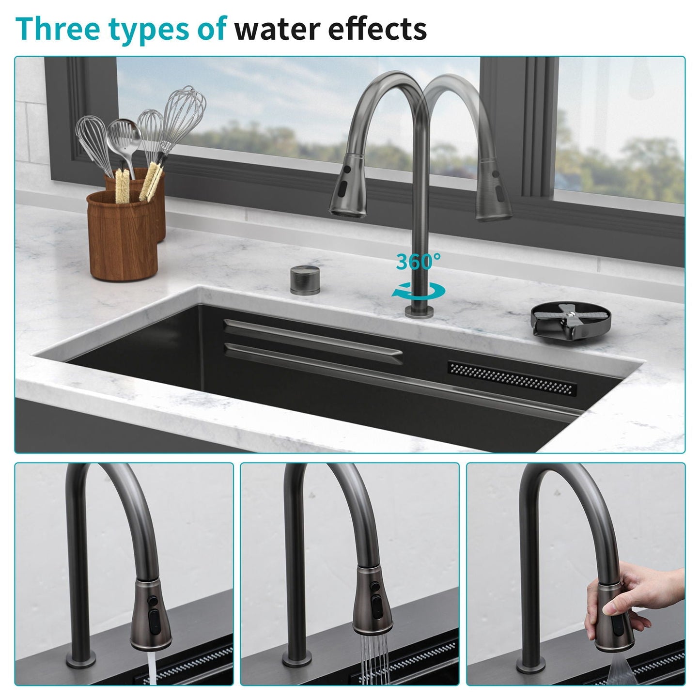 Undermount Workstation Sink and Faucet Set