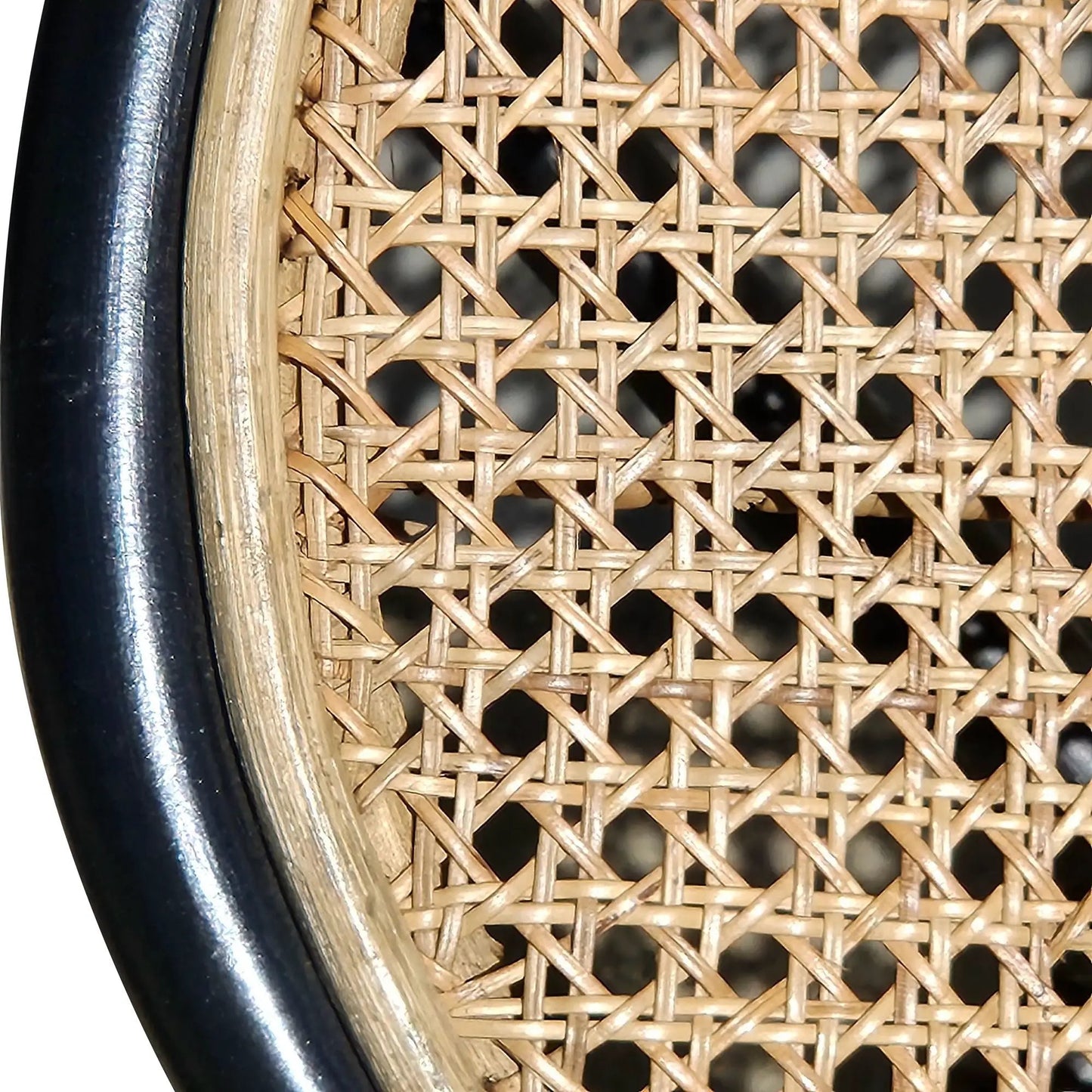 Rattan dining chair set of 2 with natural weave and black frame Unique Piece Furniture on Tampa Home & Garden Store
