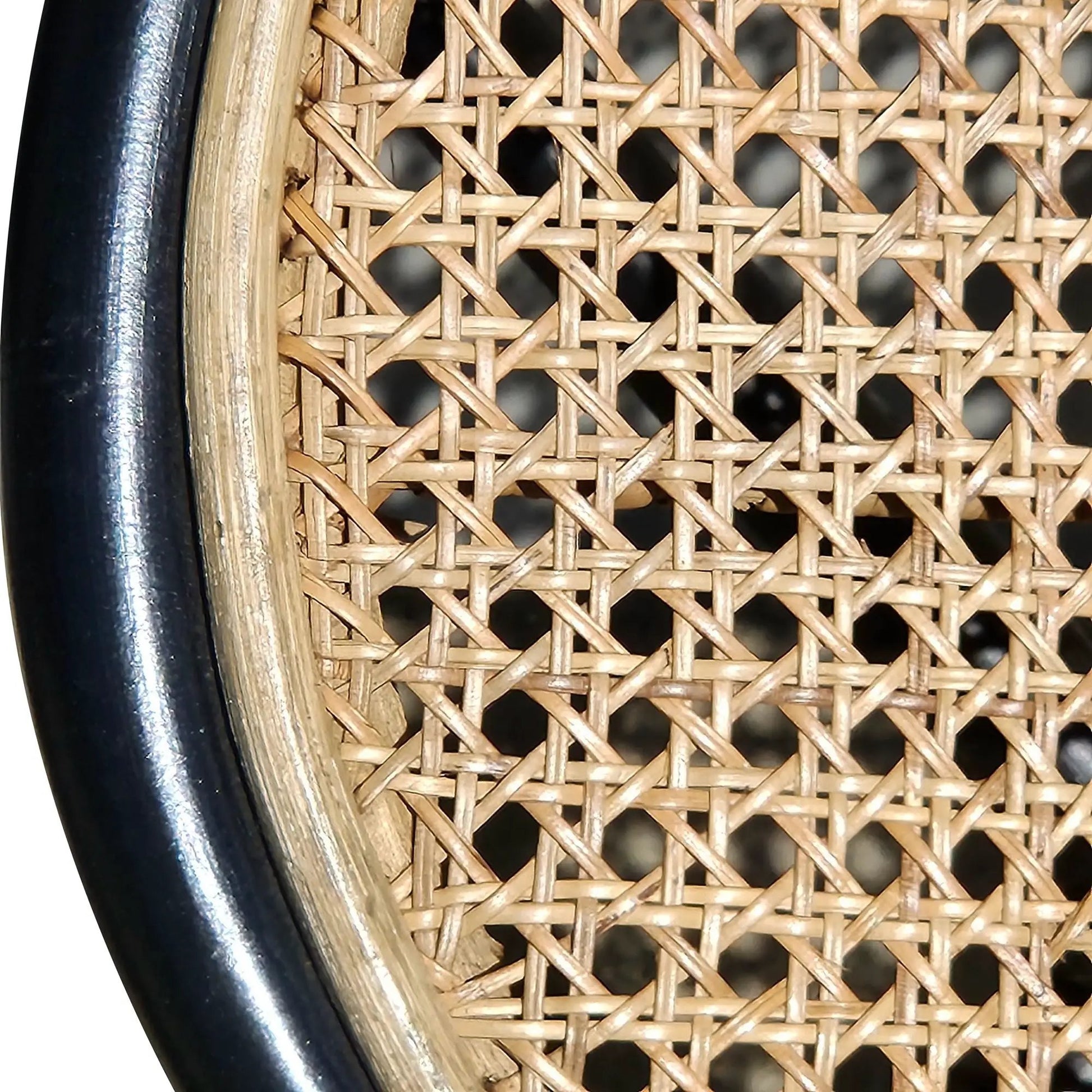 Rattan dining chair set of 2 with natural weave and black frame Unique Piece Furniture on Tampa Home & Garden Store