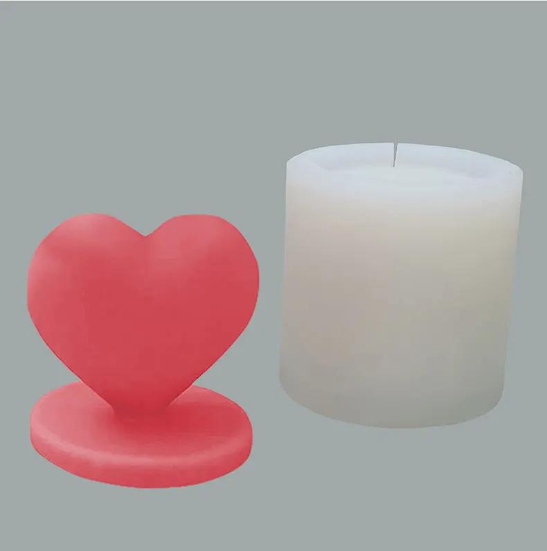 Pink heart-shaped candle mold and white silicone epoxy mold 2-piece FLIPSTYLEZLLC on Tampa Home & Garden Store