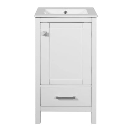 Bathroom Vanity Ceramic Sink and Divider Drawer