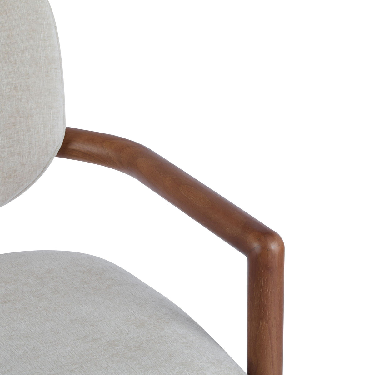 Upholstered Arm Dining Chairs (Set of 2) beige linen fabric, wooden curved arms HouseOfZazla on Tampa Home & Garden Store
