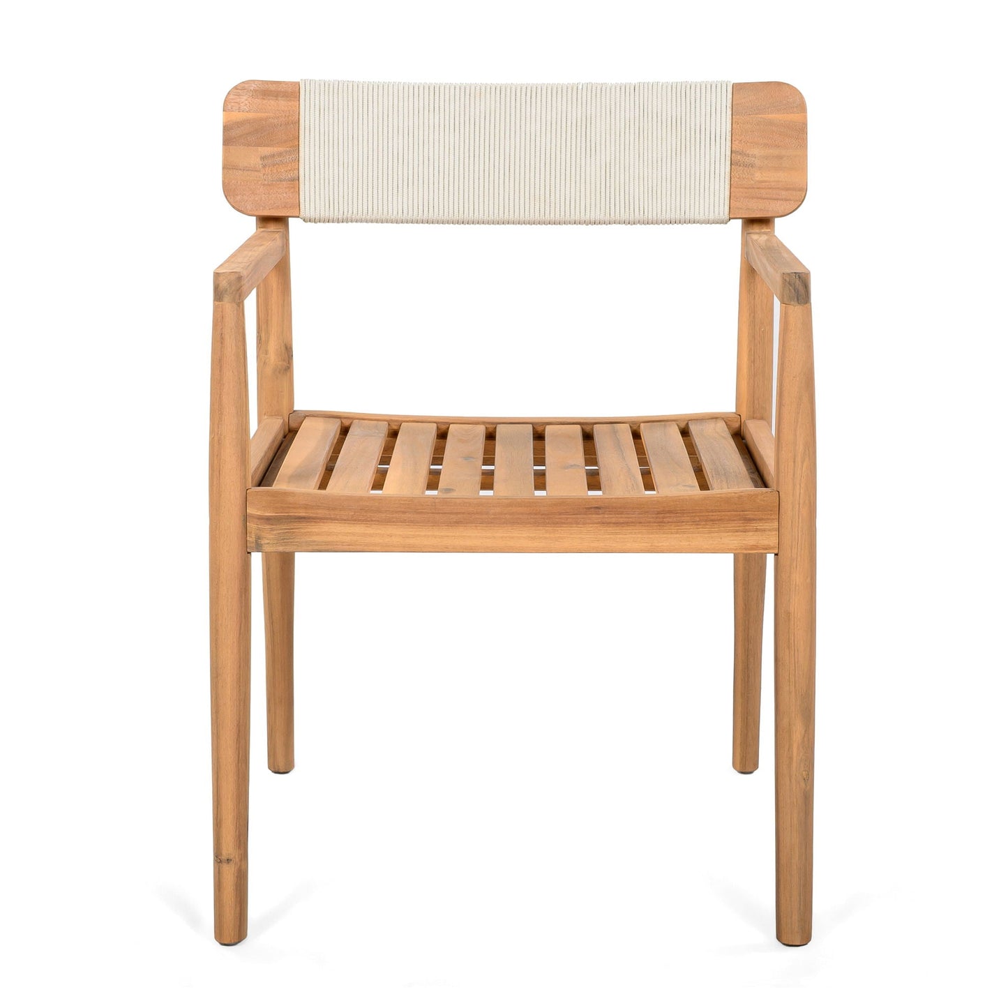 Set of Two Braided Acacia Outdoor Dining Chairs