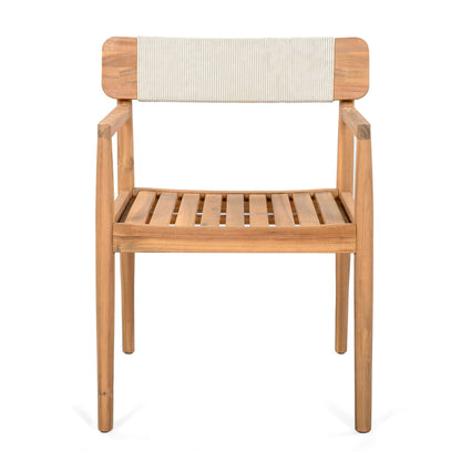 Set of Two Braided Acacia Outdoor Dining Chairs