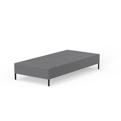 Knock Down Mattress Foundation by HouseOfZazla, grey fabric base with slim black legs on Tampa Home & Garden Store