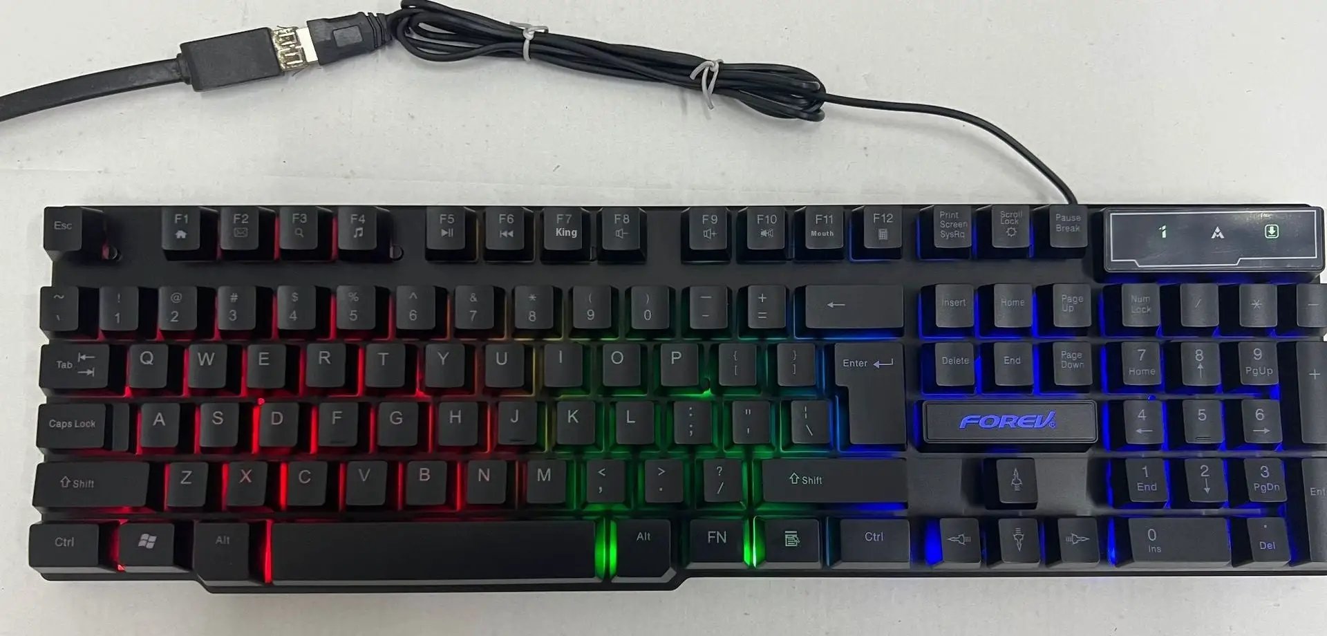Wired keyboard luminous RGB backlight FLIPSTYLEZLLC with USB cable and numeric keypad on Tampa Home & Garden Store