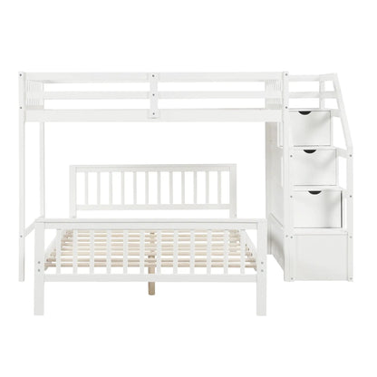 Loft Bed with Staircase and Storage Grids