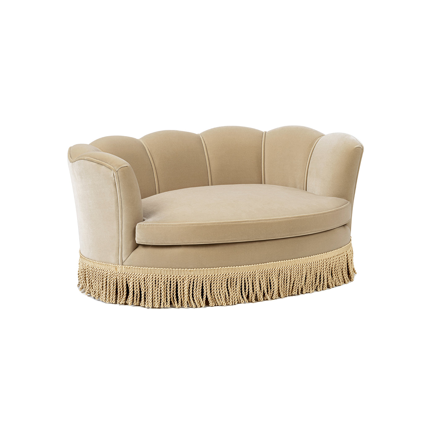 Clara 34.5in Scalloped Pet Sofa Bed, Medium, Fawn by HouseOfZazla on Tampa Home & Garden Store
