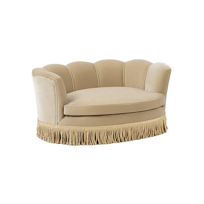 Clara 34.5in Scalloped Pet Sofa Bed, Medium, Fawn by HouseOfZazla on Tampa Home & Garden Store
