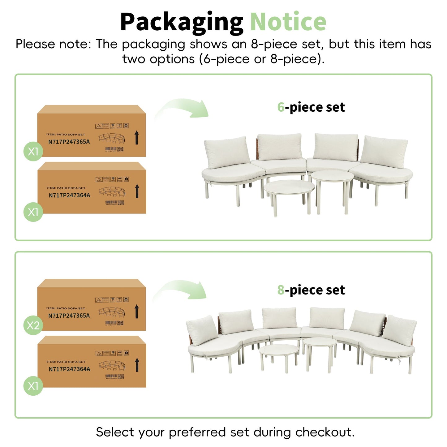 Outdoor Patio 6 Piece Sofa Set And Cushions