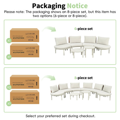 Outdoor Patio 6 Piece Sofa Set And Cushions