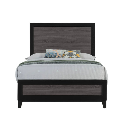 Soluto platform bed by Unique Piece Furniture with dark wood frame and gray headboard on Tampa Home & Garden Store