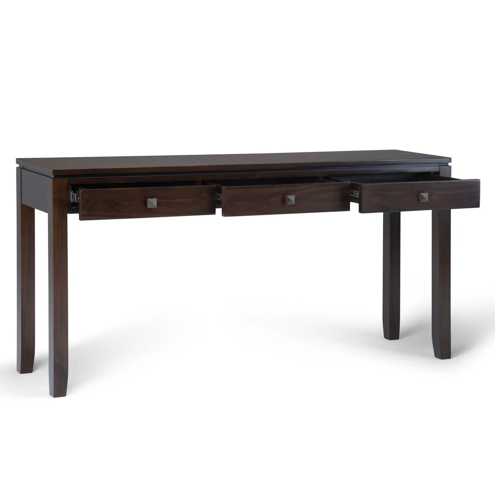 Cosmopolitan console sofa table mahogany brown with 3 drawers by Unique Piece Furniture on Tampa Home & Garden Store