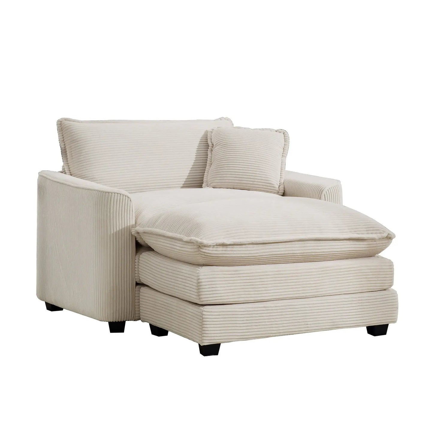 Classic Modern Comfortable Chair With Footstool