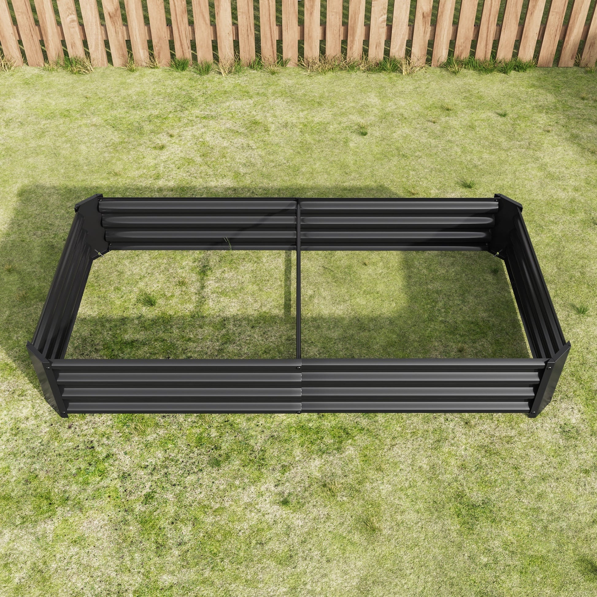 Raised Garden Bed HouseOfZazla metal 6×3×1 ft black rectangular planter on Tampa Home & Garden Store