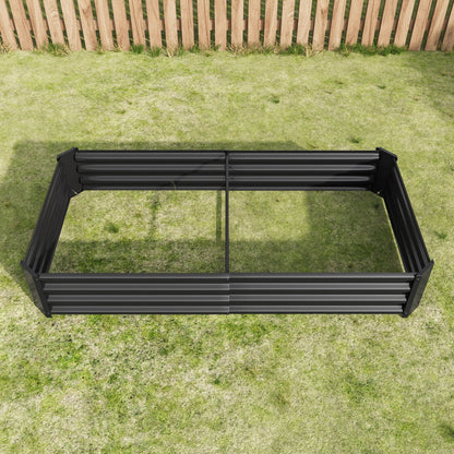 Raised Garden Bed HouseOfZazla metal 6×3×1 ft black rectangular planter on Tampa Home & Garden Store