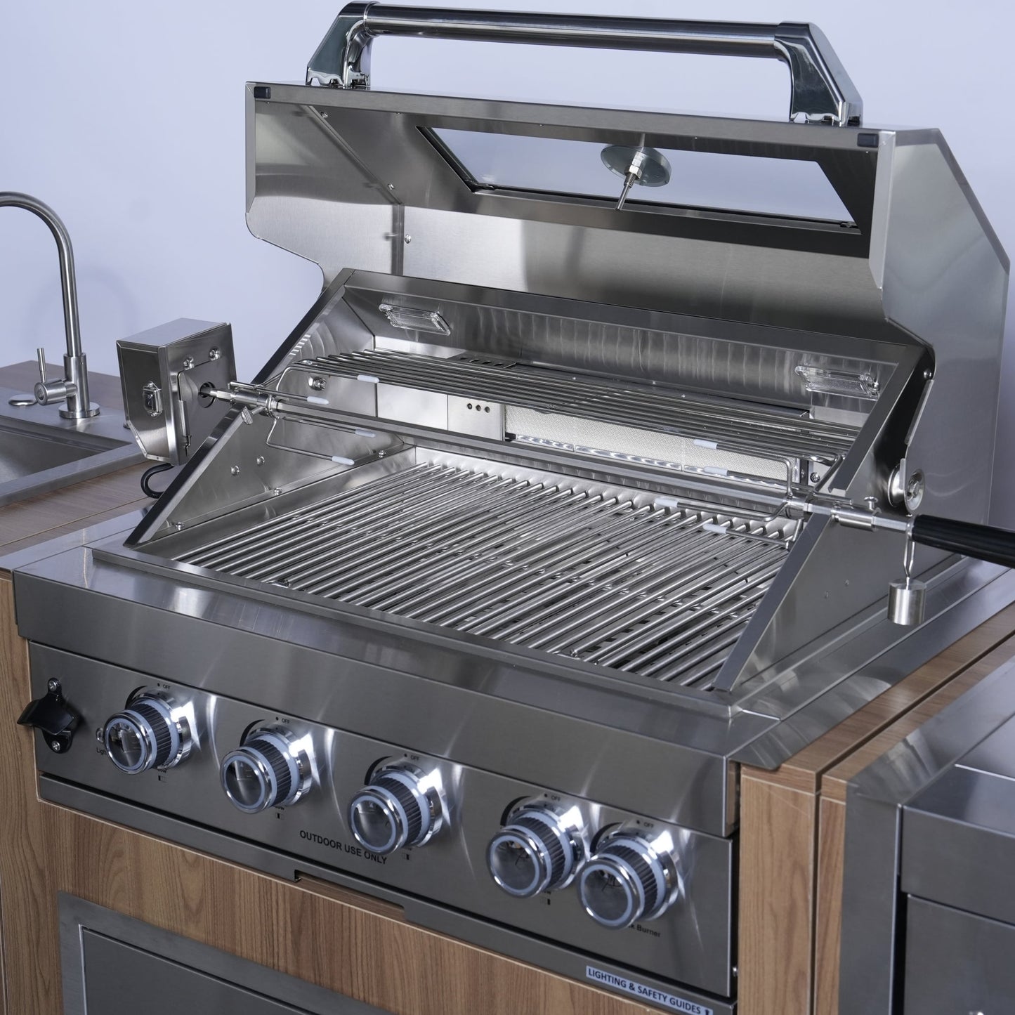 Stainless Steel and Built In Four Burner Grill