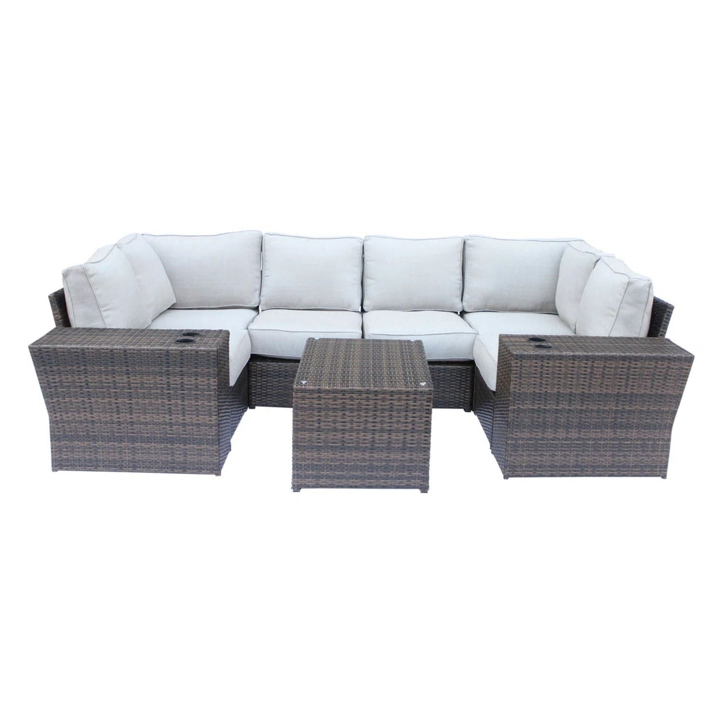 Outdoor Wicker Sectional and Thick Cushions