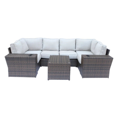Outdoor Wicker Sectional and Thick Cushions