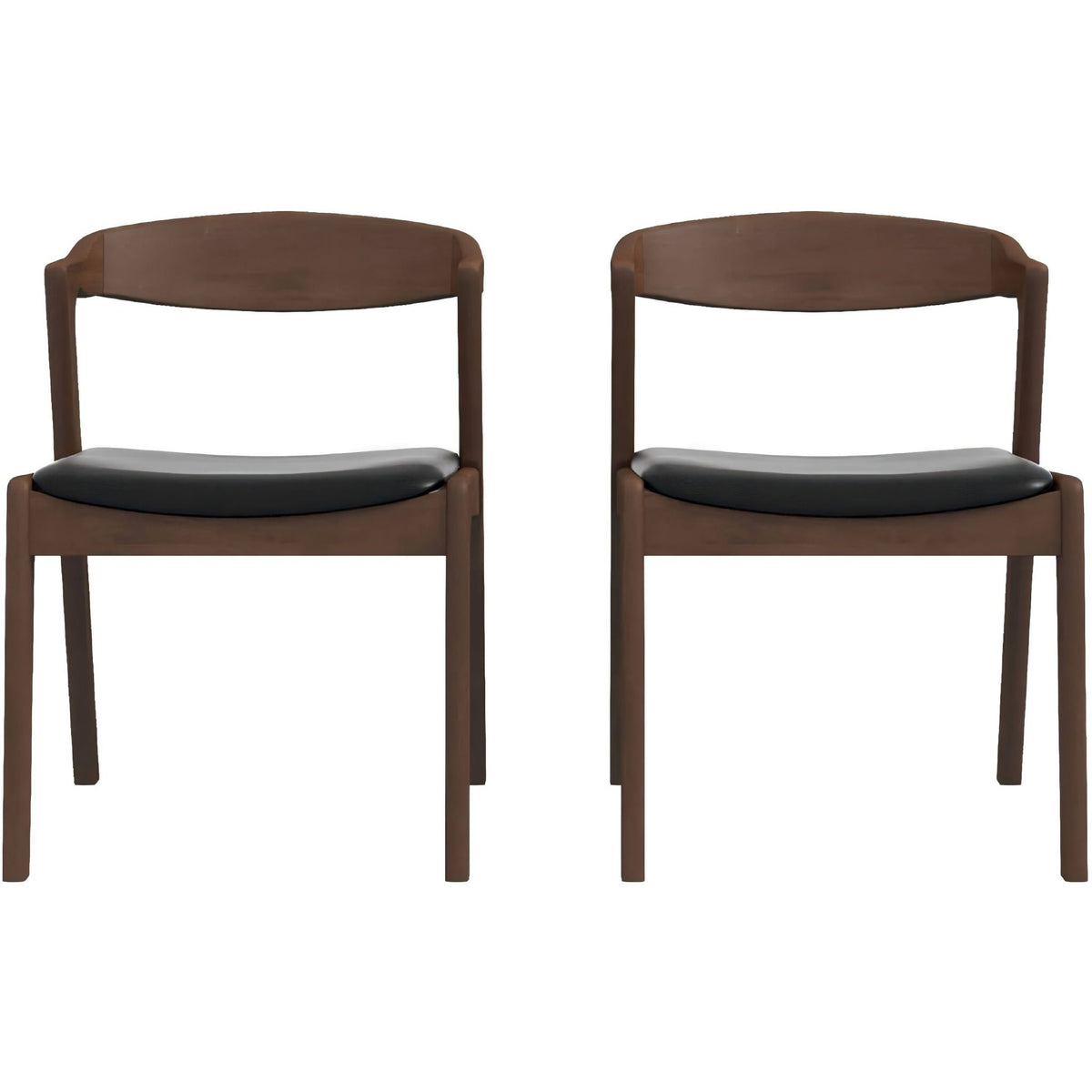 Mid-Century Modern dining chairs set of 2 brown wood frames and black seats by HouseOfZazla on Tampa Home & Garden Store