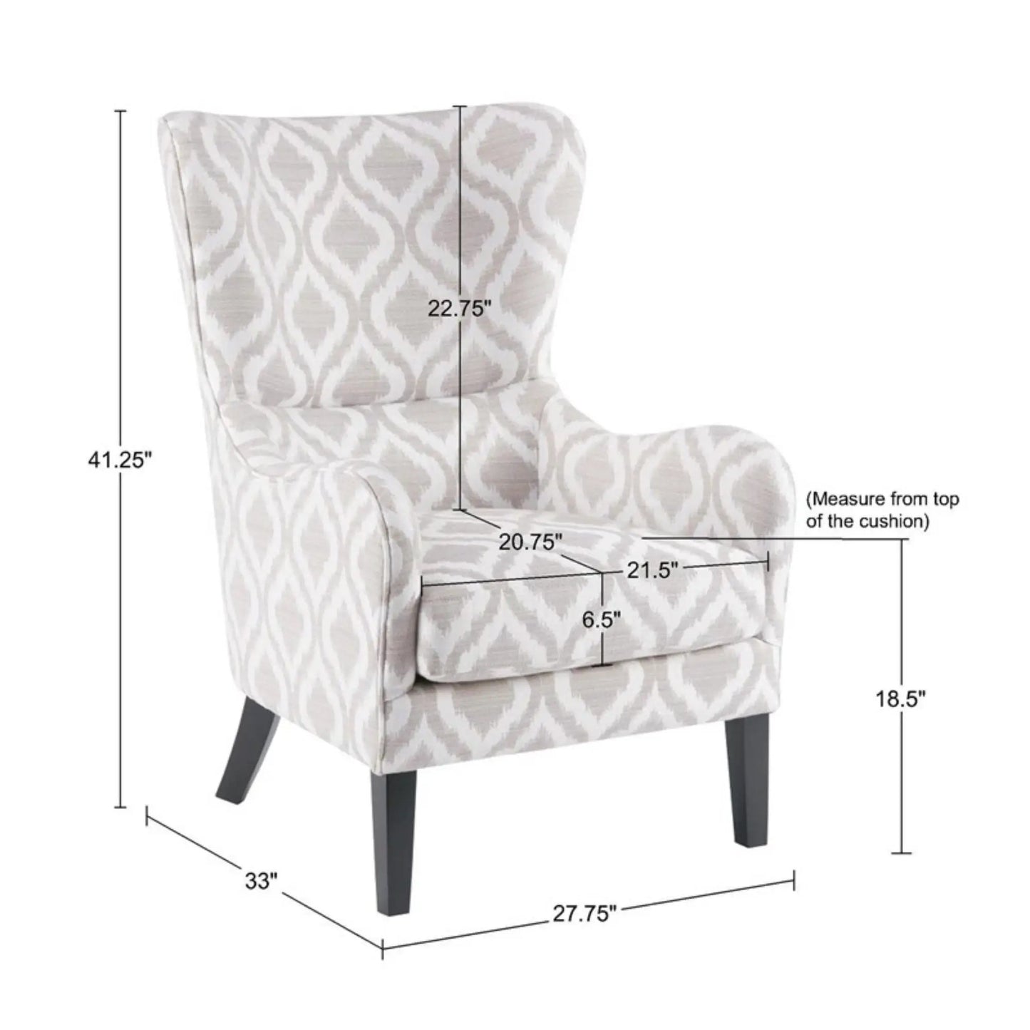 Arianna Swoop Wing Chair with Classic Wing Back