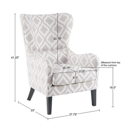 Arianna Swoop Wing Chair with Classic Wing Back