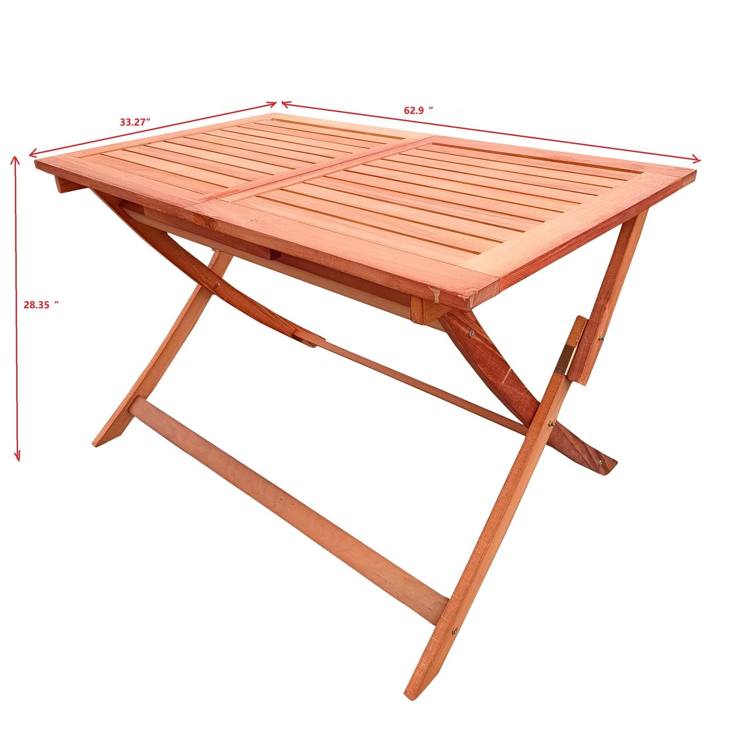 5 Piece Teak Patio Dining Set with Folding Chairs