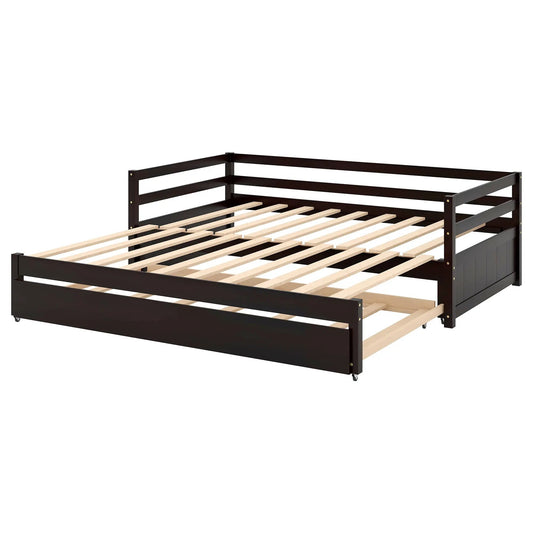 Espresso twin/double daybed frame with slat foundation and robust rails on Tampa Home & Garden Store
