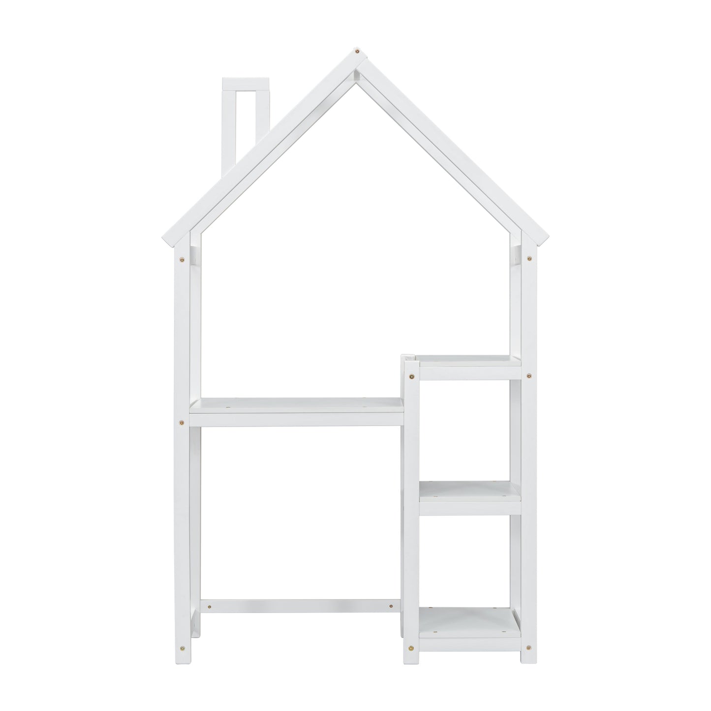 House-shaped Wooden writing Desk,Kids study Table,Bookshelf & Toy Storage,White - Tampa Home & Garden Store