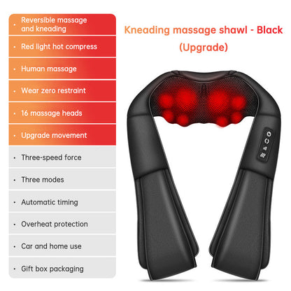 Kneading massage shawl massager SKG cervical spine massager in black with red LED nodes on Tampa Home & Garden Store