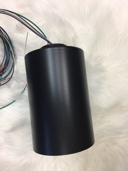 Ceiling light fixture Vanessa Jane black cylindrical pendant with exposed wiring on Tampa Home & Garden Store