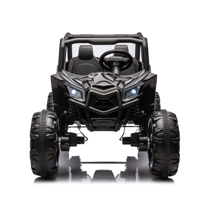 Side by Side 4x4 ride-on off-road truck in black with LED headlights on Tampa Home & Garden Store