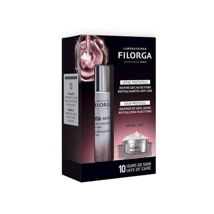 Filorga NCEF Revitalizing Serum & Firming Cream Set box with serum and cream black-pink packaging on Tampa Home & Garden Store