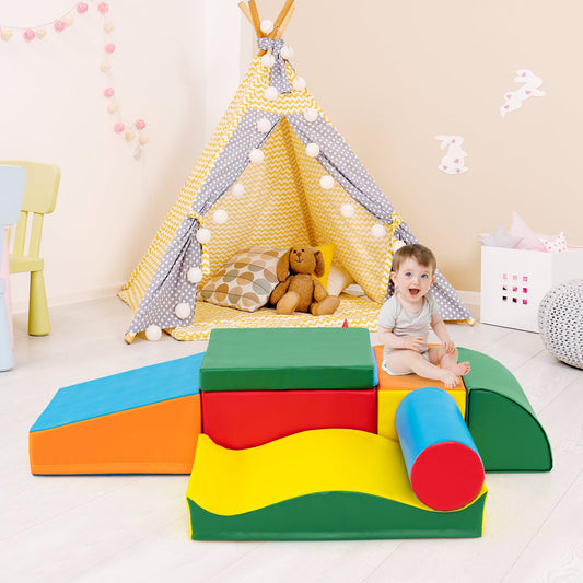 7 Pieces Toddlers Climbing Toys with EPE Foam and Removable PU Leather - Tampa Home & Garden Store
