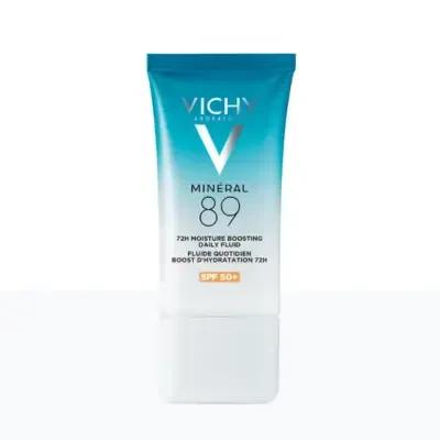 Vichy Mineral 89 daily moisturizer tube with SPF50+ in blue-white gradient packaging on Tampa Home & Garden Store