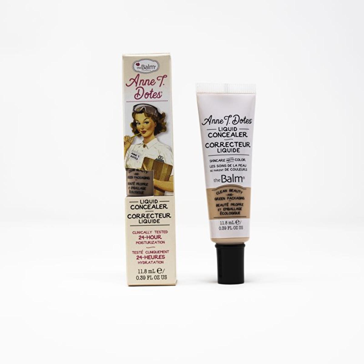 theBalm Anne T. Dotes Liquid Concealer tube with beige shade beside vintage box on Tampa Home & Garden Store