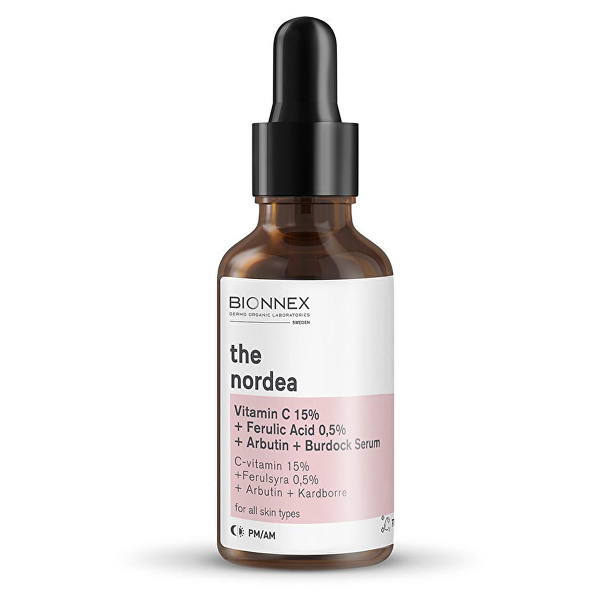 Bionnex Nordea Vitamin C Serum 30ml amber glass bottle with dropper for all skin types on Tampa Home & Garden Store