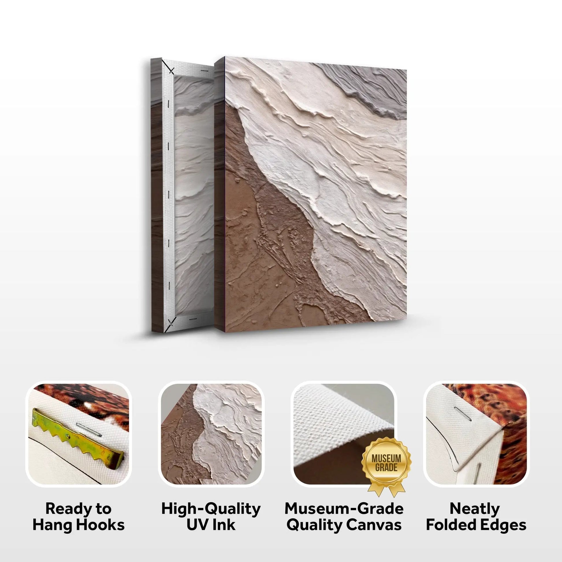 Abstract Earthy Waves Wall Art 3-panel crafting canvas, beige browns Tailored Canvases on Tampa Home & Garden Store