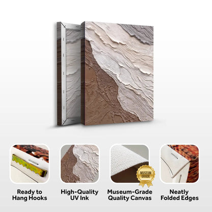 Abstract Earthy Waves Wall Art 3-panel crafting canvas, beige browns Tailored Canvases on Tampa Home & Garden Store