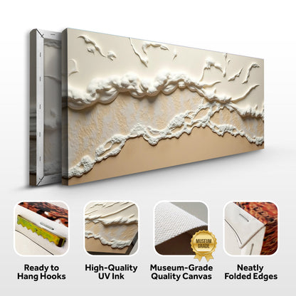 Beige abstract ocean waves wall art canvas by Tailored Canvases crafting canvas on Tampa Home & Garden Store