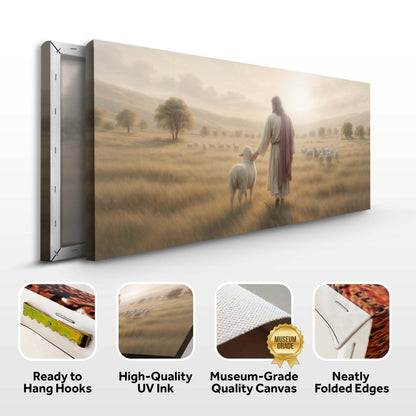 99 Faith Wall Art II canvas by Tailored Canvases figure in robe tending flock at sunrise on Tampa Home & Garden Store