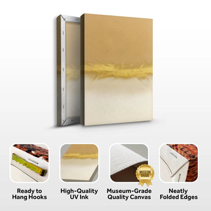 Minimalist White And Gold Wall Art Canvas by Tailored Canvases with metallic gradient on Tampa Home & Garden Store