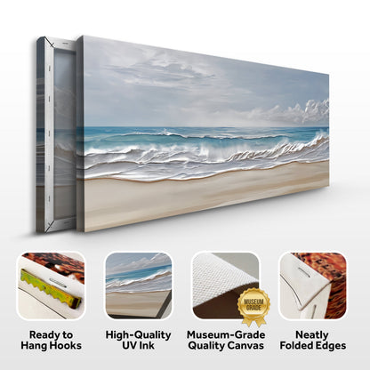 Serene Ocean Wave VII canvas by Tailored Canvases; blue ocean, white foam, pale sky on Tampa Home & Garden Store