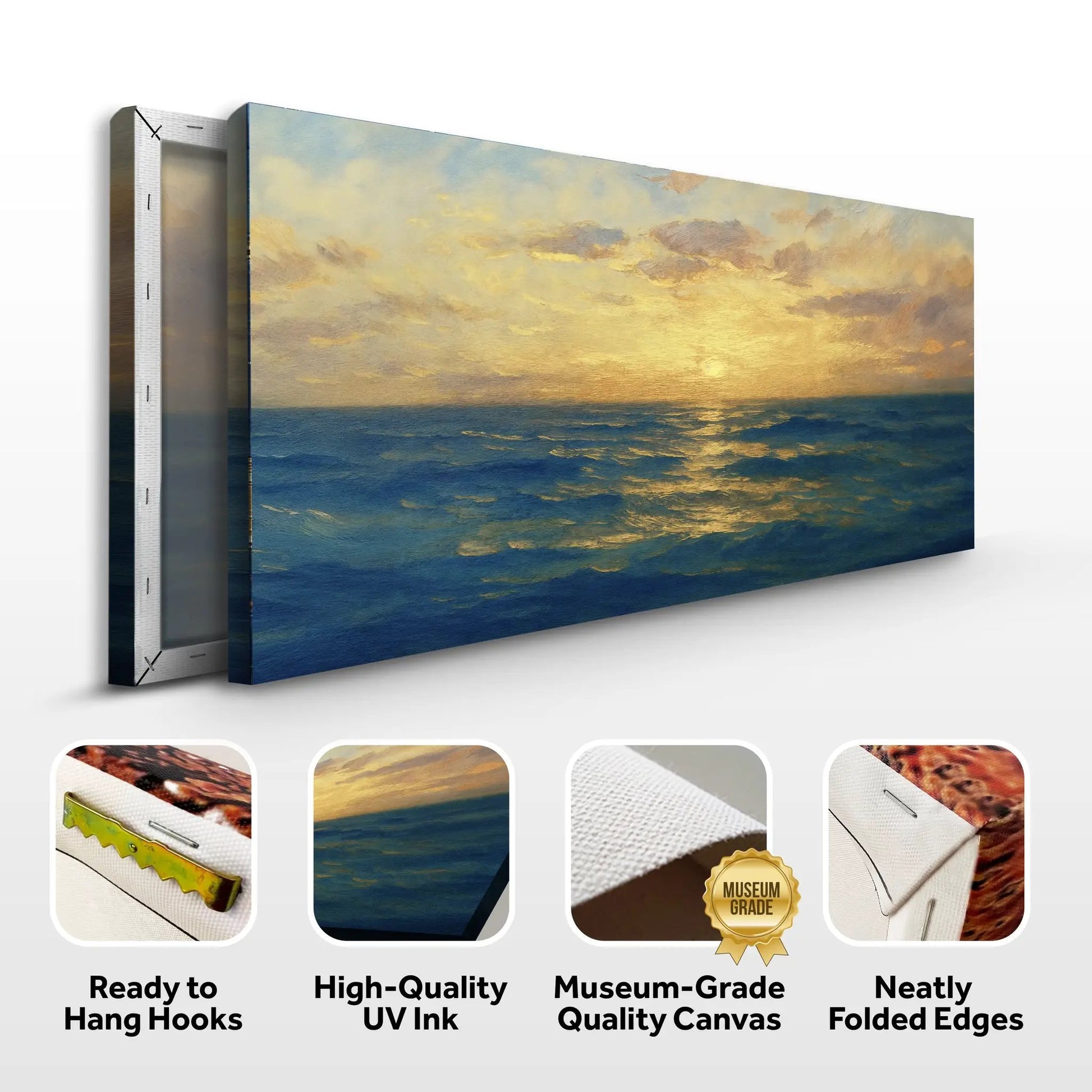 Waterscape Abstract Wall Art VII canvas by Tailored Canvases, serene sunset seascape on Tampa Home & Garden Store