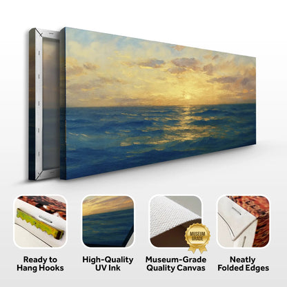 Waterscape Abstract Wall Art VII canvas by Tailored Canvases, serene sunset seascape on Tampa Home & Garden Store