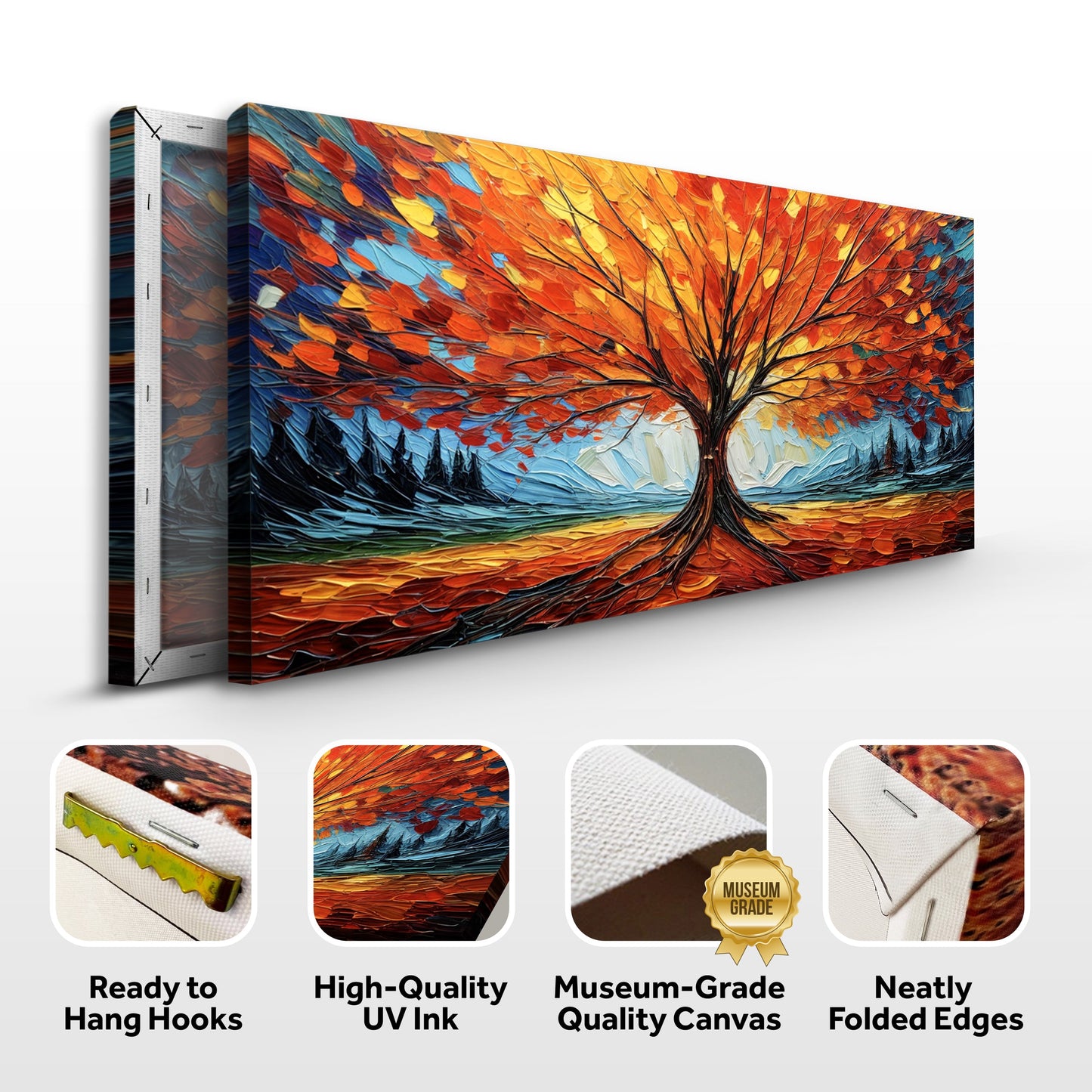 Autumn Fire Wall Art canvas by Tailored Canvases featuring a fiery autumn tree on Tampa Home & Garden Store